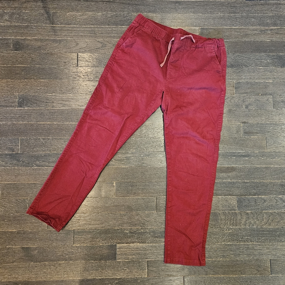 Wildfang Drawstring Pant Straight Leg - Brick Red - SZ Small